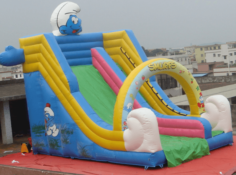 smurfs inflatable slides